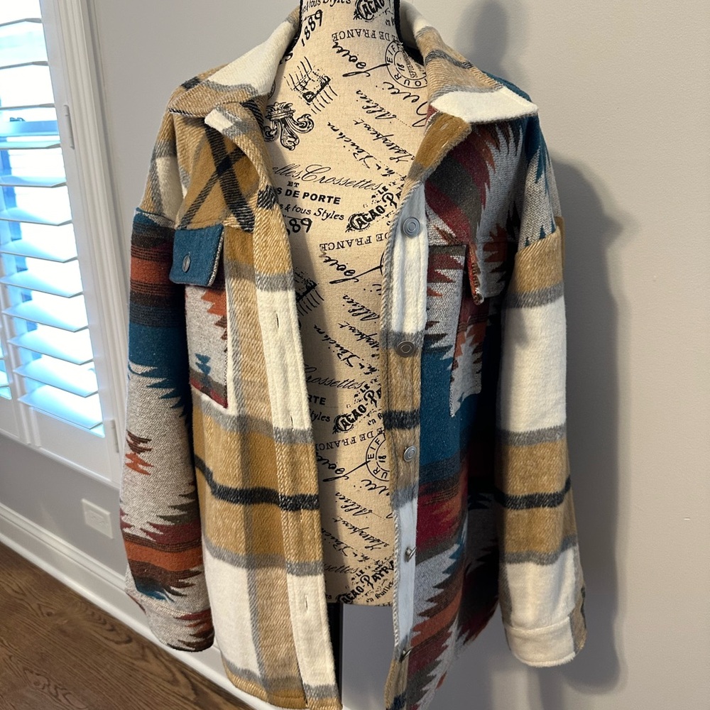Fall fun Aztec design shacket - Picture 4 of 5